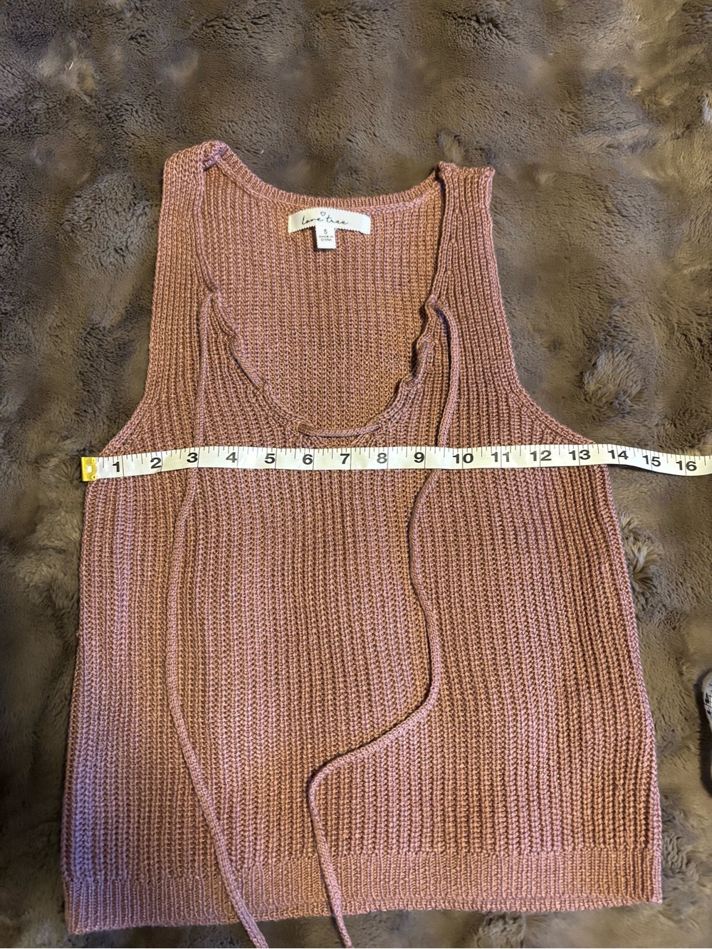 Love tree, mauve knit tank top - Picture 6 of 6